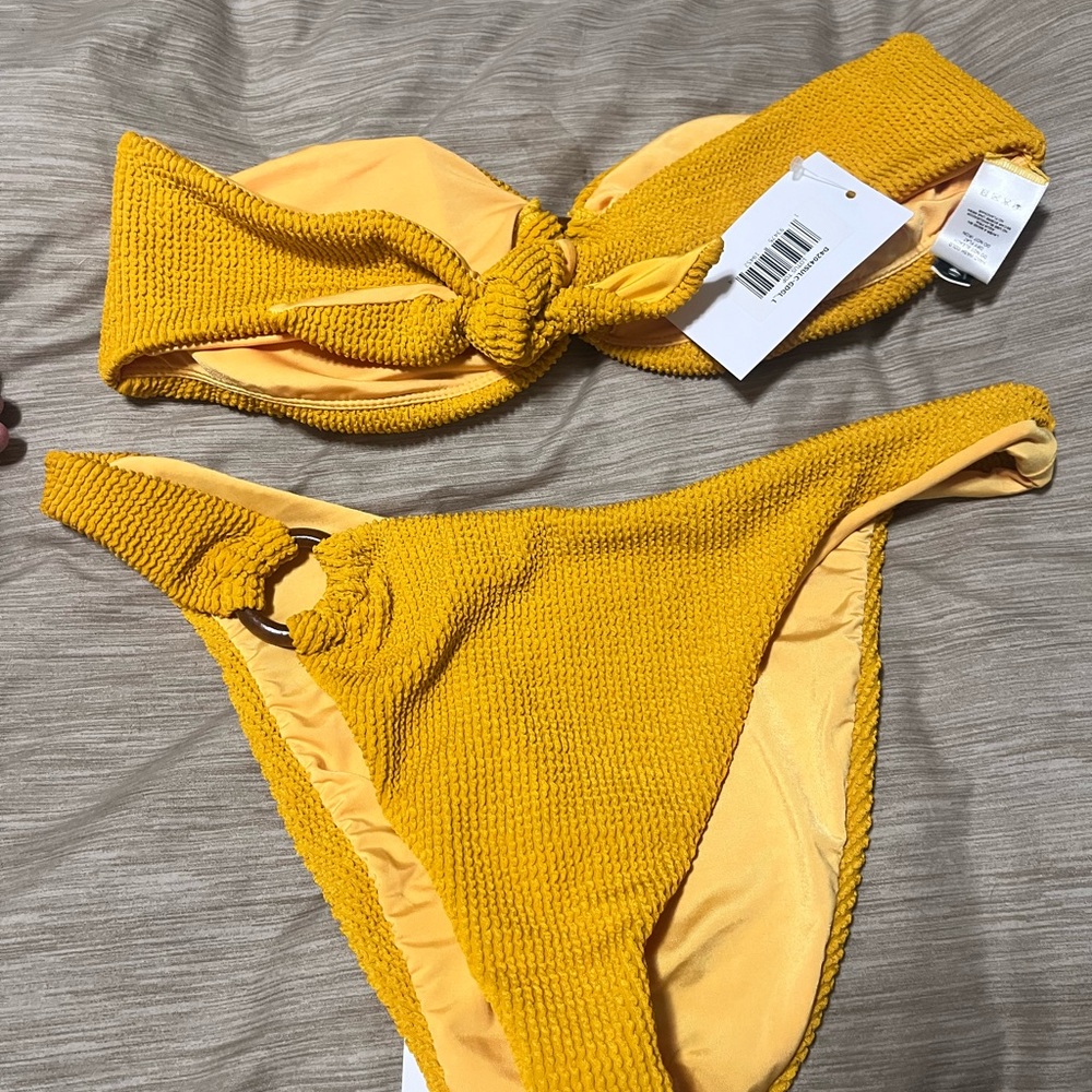 Yellow Textured Bikini Set - Picture 2 of 2